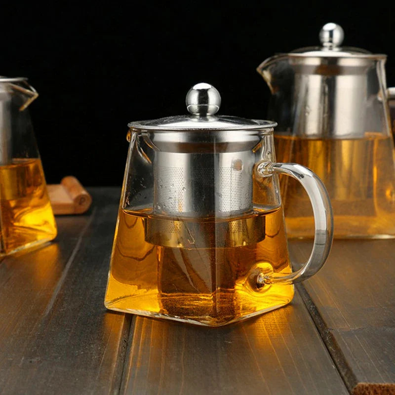 Bule de Chá de Vidro con Infusor